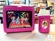 VINTAGE 1987 BARBIE AND THE ROCKERS LUNCH BOX W/ THERMOS PINK Model 3700 10oz picture