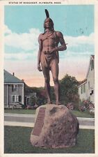Statue of Massasoit Plymouth Massachusetts MA Postcard 1932 Wareham picture