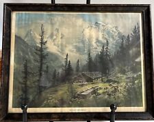 LITHOGRAPH PRINT Antique Picture -Nature’s Masterpiece- Framed Under Glass. picture