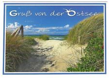 Chrome Postcard North Coast Germany Gruss von der Ostsee Beach Scene Baltic Sea picture