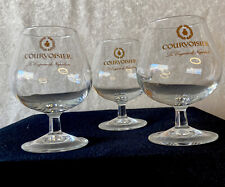 Courvoisier Le Cognac De Napoleon Snifter Glasses Vintage Set Of 3 Gold Letters picture