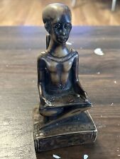 Vtg  Resin Egyptian Pharoah Figurine Sitting On Base 5” Tall picture