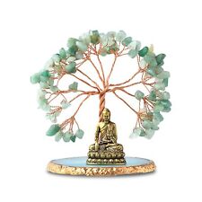 Buddha Statue with Healing Crystal Tree, Tree of Life for Positive Energy. Ho... picture