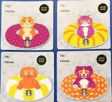 STARBUCKS 2024 SUMMER AND DOGS & CATS DIE CUT GIFT CARDS #6317 - SET OF 5 picture