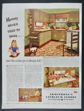 Vintage Ad 1945 Armstrong Linoleum Floors Embossed Style Kitchen picture