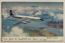 1962 Postcard BOAC Douglas DC-7C Jetliner airplane British Overseas Airways Corp picture