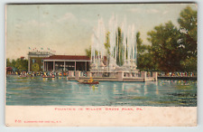 Postcard 1907 Fountain at Willow Grove Park, PA picture