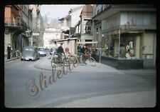 Lucerne Switzerland Street Scene Bicycle 1950s 35mm Slide Red Border Kodachrome picture