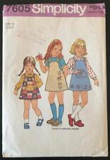 Vintage 1976 Simplicity 7605 Girl's Jumper Shirt Pattern with Transfer Size 5 picture