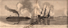 1862 Leslie's Weekly Centerfold March 22 - First Naval Battle at Hampton Roads picture