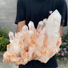 14.3lb Large Natural Clear White Quartz Crystal Cluster Rough Healing Specimen picture
