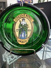 Vintage Dark Green Glass Greene King Fine Ales Ash Tray British Pub England 7