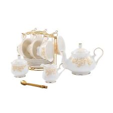 Daveinmic 22-Pieces Porcelain Tea Set, Cups& Saucer Service for 6, with Spoon... picture