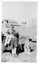 LADY WITH GIRL IN LAP & DOG,FULLERTON,PA,1930'S.VTG 4.3