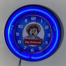 Big Deborah logo neon wall hanging clock picture