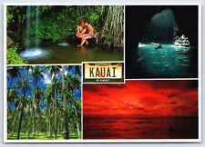 HI Kauai, Happiness is Kauai, Multiview, Sunset, Cave, Couple, Chrome Unp 6 x 4 picture
