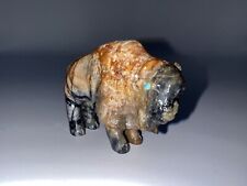 Zuni Picasso Marble Bison Fetish Signed by Herbert Him Sr. - Native American picture
