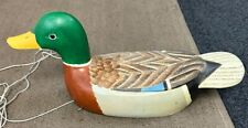 Vintage hand carved And Painted 15 1/2”  duck Mallard Signed JF picture