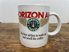 Horizon Air Starbucks Coffee Promo Mug Cup First Airline Wake Up Smell Coffee picture