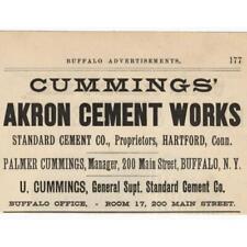 1886 BUFFALO AKRON CEMENT WORKS VICTORIAN ERA CUMMINGS MAIN STREET BUILDING picture