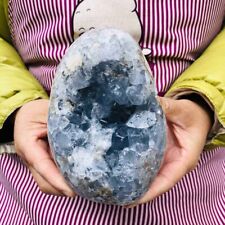 3.96LB Natural Beautiful Blue Celestite Crystal Geode Cave Mineral Specimen 207 picture