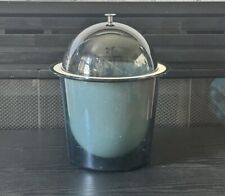 Vtg MCM ICE BUCKET Acrylic Lucite Smoke Gray Dome Tasty Time Lid Damaged picture