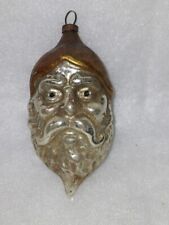 HTF antique german santa head glass ornament, gold great patina picture