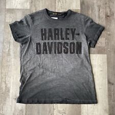 Harley Davidson Men’s Jersey Appliqué Logo Tee Size L Sun-Faded Vintage Style picture