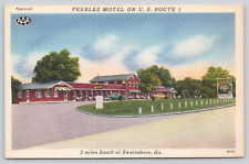 Postcard Swainsboro, Georgia, Peeble's Motel on U.S. Route 1 Linen A441 picture