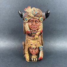 Old West Visions Limited Edition American Buffalo Totem Statue Two Head Figurine picture