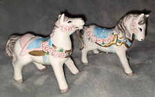 Vintage Otagiri Carousel Horse Ceramic Hand painted Salt And Pepper Shakers picture