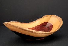 Hand Turned Granadillo Wood Natural Edge Bowl Signed Roman Tanisho Belize picture