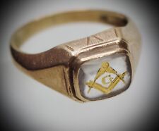 10K Genuine Gold Estate Freemasons Masonic Men’s Ring size 10 picture