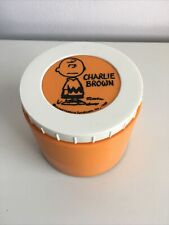 Vintage 1969 Charlie Brown Peanuts Insulated Orange Thermos Jar Soup Container picture