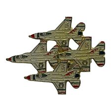 Vintage USAF Air Force Thunderbirds 4 Jet Plane Enamel Lapel Hat Pin Formation picture