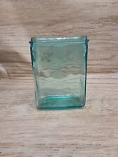 VINTAGE ANTIQUE AQUA BLUE GREEN GLASS BATTERY DEPRESSION JAR Please Read picture