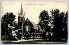 Liberty Indiana~St Bridgets Church~c1910 B&W Postcard picture