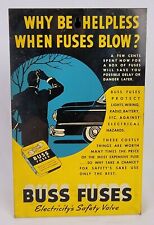 MID-20THC VINTAGE BUSS FUSES AUTO LITHO'D TIN STORE DISPLAY SIGN A13 picture