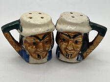 Vintage Salt & Pepper Shakers Toby Mug Style Heads Old Man Made in Japan 1 1/2” picture