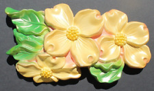 Vintage 1968 MCM Miller StudioYellow Flowers Chalkware Wall Plaque Room Decor picture