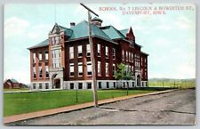 Davenport Iowa~Lincoln & Hancock Street~Van Buren School #7~Built 1897~c1910 picture