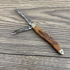 Vintage Ka Bar USA 1108 Folding Pocket Knife- 3 Blade Missing Blade Read picture