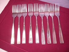 Set Of 9 Hampton Silversmiths Stainless Flare Pattern Dinner Forks 7 3/8 GF4 picture