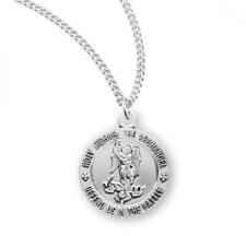 Stylish Saint Michael Round Sterling Silver Medal Size 0.6in x 9/16in picture