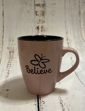 Vintage “Believe” Coffee Mug Pink And Brown picture
