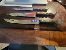Lot of 3 - Ekco Flint Arrowhead Knife Set Stainless Vanadium USA Walnut Handles picture