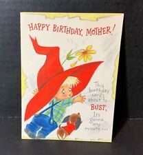 VTG Hallmark Pop-Up Birthday Card Mother Cute Boy & Dog Tons Love Daisies Inside picture