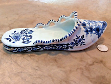 Very Old Antique & Unique Hand Painted Delft Sandal Shoe Wall Pocket picture