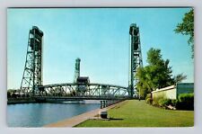 Port Colborne Ontario-Canada, Lift Bridges, Antique, Vintage Souvenir Postcard picture