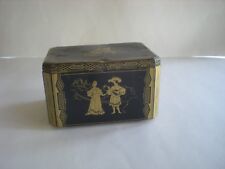 Vintage 1945-50's Black & Gold Tin Box  picture